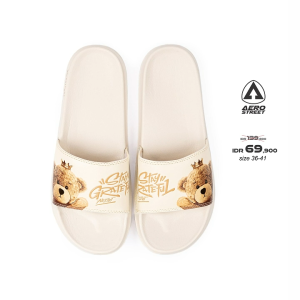 Aerostreet 36-41 Grateful Putih - Sandal Sendal Selop Slip On Casual Pria Wanita