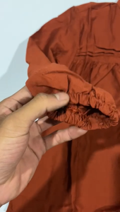 Top Atasan Wanita Polo Linen Lengan Panjang Kerah Sanghay Kancing Aktip