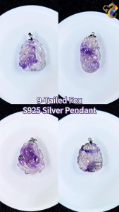 Collectors Grade Super 7 9-Tailed Fox S925 Silver Pendant