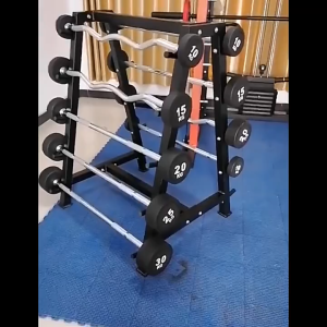 Commercial Grade Fixed Barbell Storage Rack For Straight & Curl Barbell Rak Penyimpanan Barbel 固定杠铃存储架杠铃架奥杆架