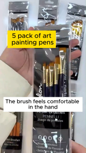 Radius K [5pcs] Giorgione Artist Brush Set in PVC Bag [Round/Flat/Angular/Filbert/Mix]