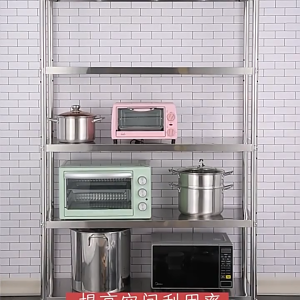 Kitchen Racks Organizer With Wheels 304 Stainless Steel Kitchen Storage Cabinet Rack Heavy Duty Microwave Shelf Rack