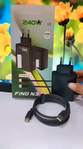 Charger HP OPP FIND N3 5G 240W TYPE C TO C Full Black Support Fast Charging