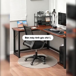Bàn làm việc bàn gaming chữ L mặt bàn dày 25mm khung thép chống ghỉ phủ sơn tĩnh điện - GM126