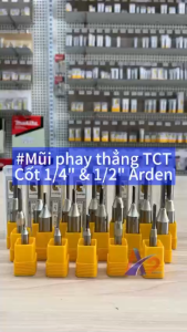 Mũi phay mũi soi mũi cắt gỗ thẳng TCT cốt 1/4" (6.35mm) và cốt 1/2" (12.7mm) Arden A0107