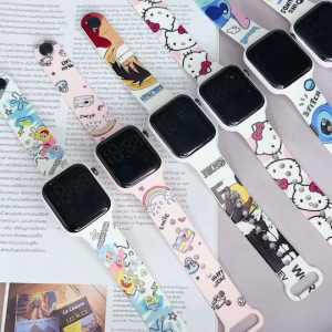 นาฬิกาข้อมืออิเล็กทรอนิกส์ หน้าจอ LED ดีไซน์เรียบง่าย สไตล์เกาหลี ส่งจากไทย