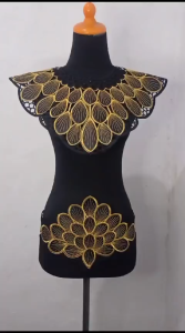 Renda Bordir Setelan Aksesoris Tari Motif Merak