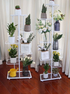 【Ready Stock Msia】Rak Pasu Bunga Multi-Layer Bertingkat Besi Iron Flower Pot Rack Pokok PASU Indoor Outdoor Balcony 落地花架 8-layers 9 Pot Green Plant Stand Home Living Room Wrought Iron Multi Storey Flower Rack 花架子