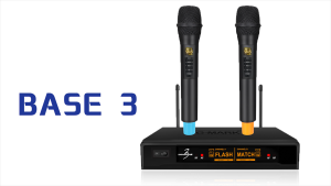 Mikrofon Karaoke Bluetooth G-MARK KARAOKE BASE 3 Mikrofon Dinamis Nirkabel UHF Profesional Built-in Echo Efek Treble Untuk TV Soundbar Speaker Langsung Pertunjukan Pesta Rumah