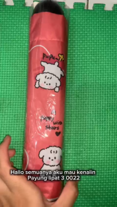 Payung Kecil Lipat Mini Anti UV Motif Love Dog Lucu / Lipat 3 GRC - 0022