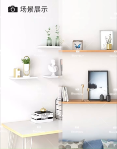 ✨Local spot goods✨40/60/80cm(1.6cm Thickness) Sky Floating Wall Shelve Home Living Wall Shelf Rak Hiasan Dinding Black White