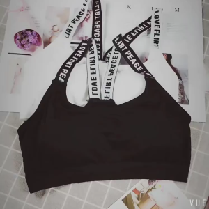 Sports Bra Letter Bra Breathable and Comfortable Soft Bra Suitable for Students and Teenagers A-B