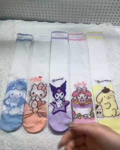 Kaos Kaki Kuromi Melody Cinnamorol Kitty Hello Anak Lolita Sebetis Sanrio ST0147
