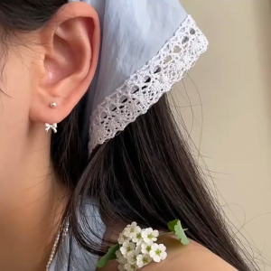 Suwann.na.shop ต่างหู ต่างหูเงินแท้ จิว จิวเงินแท้ จิวโบว์โค้ง