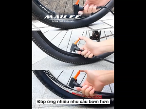 Bơm Mini cho Xe máy/ xe đạp/ xe ô tô loại ống đôi áp suất 170 psi vỏ nhựa ABS cứng cáp lõi bơm nhôm van đa năng 2 lỗ đa dụng - KAVI