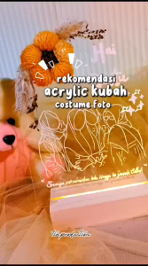 Lampu Tidur Foto Kado Pernikahan Hadiah Wedding 3D LED Akrilik CUSTOM FOTO & DETAIL