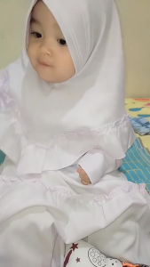 TERBARU Gamis Anak Muslimah Putih Usia 3-12Thn Gamis Set Hijab Anak Perempuan Manasik Haji Termurah