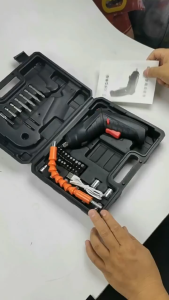 47Pcs/set 3.7V Electric Cordless Screwdriver set Cordless Electric Screwdriver Drill Li-ion Cordless Rechargeable Drill Driver with LED Light