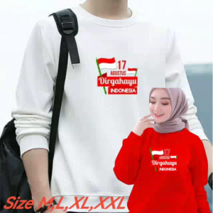 Diskon Spesial Sweater Pria Wanita 17 Agustus Kaos Hut RI Crewneck Dirgahayu Indonesia Sweter Garuda