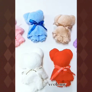 Cartoon Cute Coral Velvet Bear Square Towel Cute Bear Doll Baby Towel Soft Water Bath Face Hand Towel Wedding Gifts