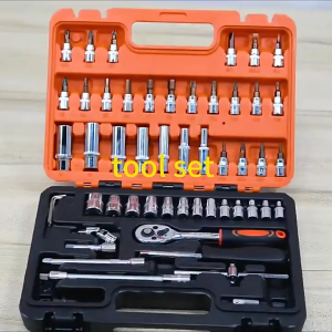 X-Tools 1/4 Shock Socket Set 46In1 Ratchet Wrench Paket Kombinasi Soket Alat Kit untuk Kunci Socket Wrench Pas Sok Shock Sock Set