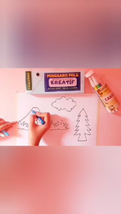 Penggaris Pola Menggambar Isi 5 Ukuran A3 Bahan Acrylic Kemasan Exclusive Bonus Kuas Crayon