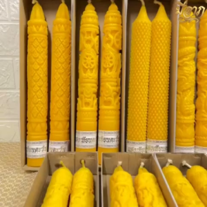 เทียนพรรษา เทียนพรรษาแกะลาย เทียนคู่ No.15สั้น (5x35)(ราคาเริ่มต้น187บาท)