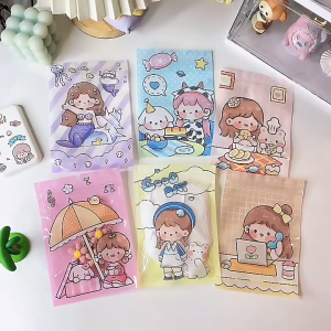 1 Pc Cute Girlish Series Ziplock Bag/Food Snack Candy Sealed Bag/Stationery Storage Bag