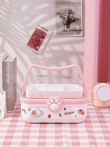 ฟรีสติ๊กเกอร์ กล่องยา กล่องเก็บของอเนกประสงค์ รูปเท้าเเมว กล่องใส่ยา มีฝาปิดกันฝุ่น