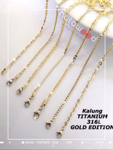Kalung Rantai Titanium Pria Wanita Anti Karat NURI SINAR (REAL PICT)