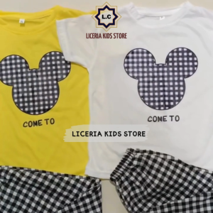 LICERIA - SETELAN COME TO TERMURAH / SETELAN ANAK TERBARU KARAKTER TIKUS TARTAN 1-3 TAHUN