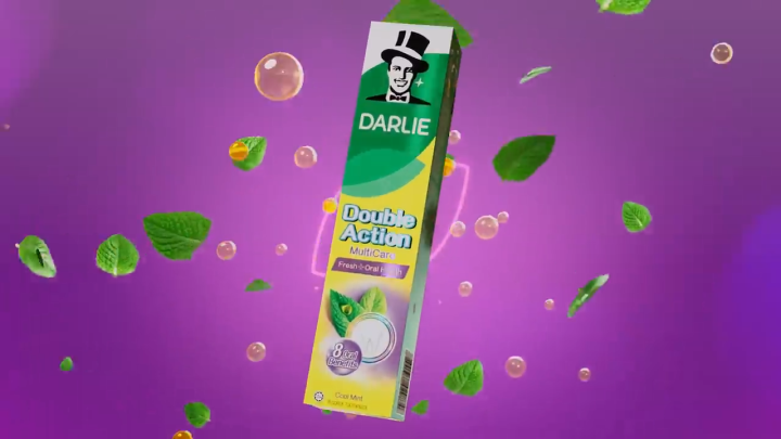 Darlie Double Action MultiCare Fresh + Oral Health Cool Mint Fluoride ...