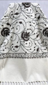 Sorban LULU Kashmiri 327K Full Motif Sulam PUTIH Elegan