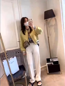 Simple Jacket Crop Polos Wanita Varsity Korean Style - Jacket Basebal Crop Wanita Simple