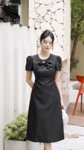 Đầm ôm xuông thiết kế cao cấp Laeem DesignLD1N24001 chất liệu tơ dập nhăn dáng A dễ mặc