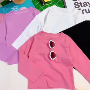 (07-26kg) Áo Croptop Dài Tay Bé Gái Thun Zip Cotton Mềm Dày Dặn Co Giãn Tốt
