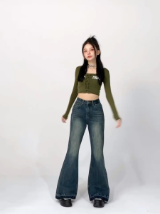 ใหม่กางเกงยีนข้าม้าเอวสูง ผ้าไม่ยืด กางเกงยีนรัดรูปทรงสวย กางเกงยีนส์ขาม้าเอวสูงกระชับหุ่น ยีนส์ผ้ายืดนิ่ม ใส่สะบาย กางเกงยีนส์ผู้หญิง สไตล์เกาหลี