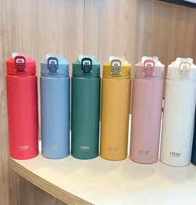 ใหม่ล่าสุด 2024【แท้100%】TYESO กระติกฝาเปิดปิดยกดื่มมีที่หิ้ว เก็บอุณหภูมิ เก็บร้อน-เย็น สแตนเลส ขนาด 600-750ml TS8770-1C