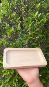 Engraved Wooden Rectangular Serving Tray ถาดเสริฟไม้ ถาดไม้ ถาดเหลี่ยม จานไม้ ขนาด S M L XL บริษัทโลโก้ สลักข้อความ โลโก้ #WT-STRT