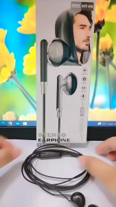 Handsfree Transparan HT-09 + MIC Stereo Earphone Headset Extra Bass