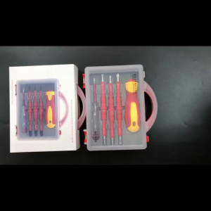 Professional 5-in-1 Insulated Electrician Screwdriver Set with Magnetic Pentalobe/Sq. Drive Durable Plastic Case