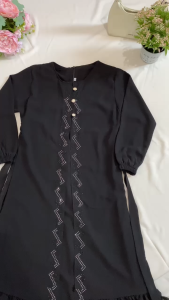 Gamis Anak Perempuan Sumayya Dress Kids Bahan Ceruty Babydoll Mix Swaroski Usia 5Th Sampai 13Th