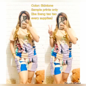 shantal Direct Supplier Casual Tao Tao Printed Pambahay Tshirts and Shorts Set Terno for Women  - fits XS to XL - good quality - made of imported fabric - affordable and comfortable  - multi way to wear  - excellent quality  - best seller terno  Color: bl