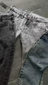 Celana Jeans Panjang Pria Celana Jeans Long Pants Denim Stretch Snow Washed Slimfit - Grey Sandwash