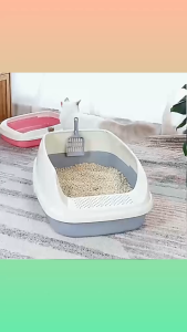 EXTRA BIG High Fence Cat Litter Box Hooded Cat Toilet Tandas Kucing Cat Litter Tray Bekas Pasir Kucing Cat Sand Box