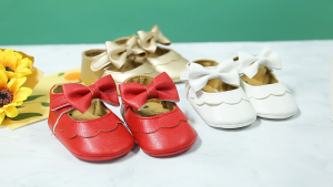 COD&Local Baby Girls Flat Shoes: First Walker BowKnot & Solid Soft Sole
