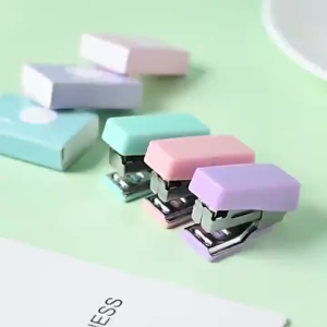 Mini Stapler Set Macaron Warna & Perlengkapan Kantor Unik
