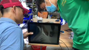 Màn hình máy pos 15 inch VUÔNG  hai cao áp đèn model HT150x02 cáp tín hiệu chân màn hình ( châm kim ) hàng tháo máy