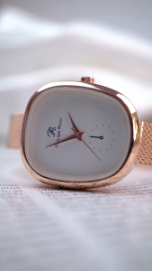 PhiLipe Ricci Jam Tangan Wanita Korea Kecil Rantai Pasir Original 7489 Mini Rose Gold Hitam