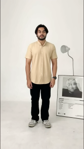 Hey Man Kemeja Pendek Pique - Beige